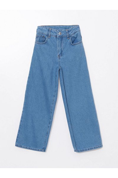LC Waikiki Pantaloni de jeans pentru fete cu talie elastică ajustabilă de sezon nou - S5HL78Z4