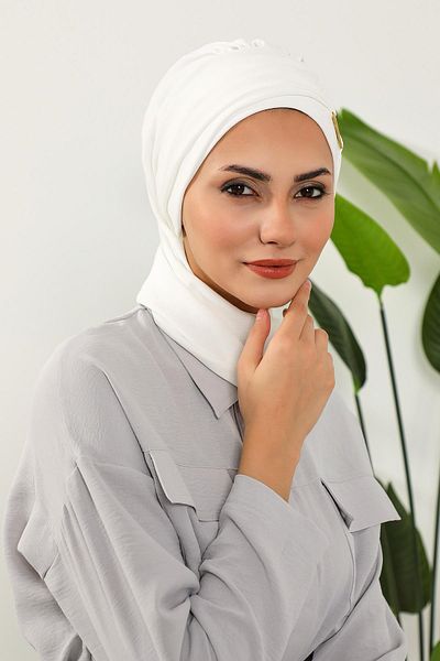 Aisha's Design Ready Turban with Aerobin Fabric and Gold Accessories - HT-11A