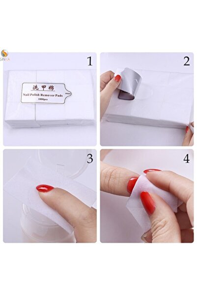 SİNKA Tüysüz Jel Protez Kalıcı Oje Mendili Manikür Temizleme Mendili 600 Adet...