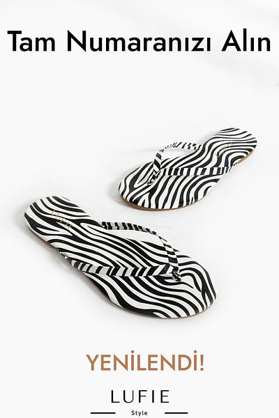 Lufie Style Zebra Patterned Women's Flip Flops