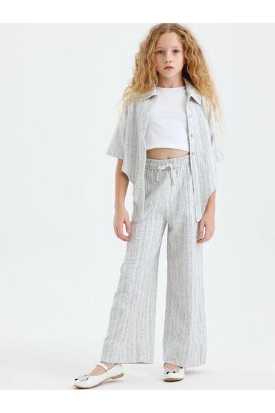 Zekids Κοριτσίστικο καλοκαιρινό πουκάμισο Μπλούζα Παντελόνι Σετ