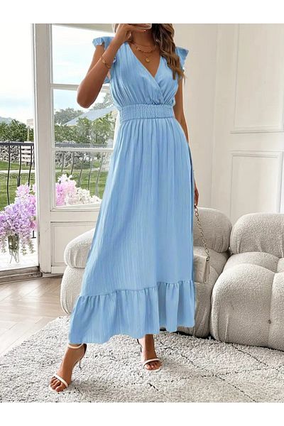 Viyamo Rochie de vară maxi lungime pentru femei cu talie elastică de sezon nou