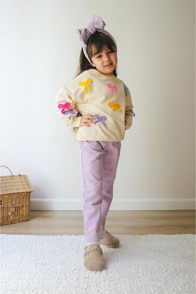 RAPAPA Girls' Blouse & Jeans Jean Bottom Top Set - J-570