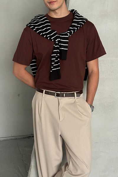 HYMAN Мъжка тениска Oversize Basic от 100% памук
