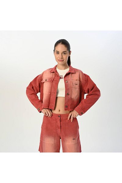 LOCO 09-15 Years Girl's Gabardine Short Jacket - Cherry