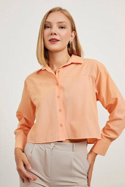 Arma Life Дамска къса лятна блуза с дълги ръкави и пухкава кройка