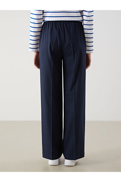 LC Waikiki LCW Modest Lacivert Beli Lastikli Geniş Paça Kadın Pantolon