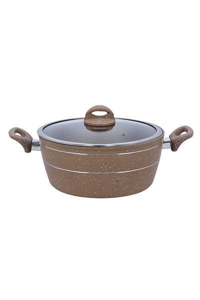 ROYALFORD 28cm Smart Granite Series Casserole with Glass Lid