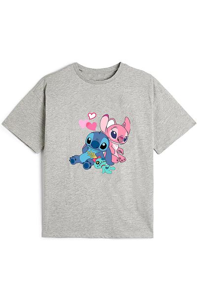 makiteks Tricou Imprimat Fete Bumbac Pieptănat 5-14 Ani Lilo Stitch