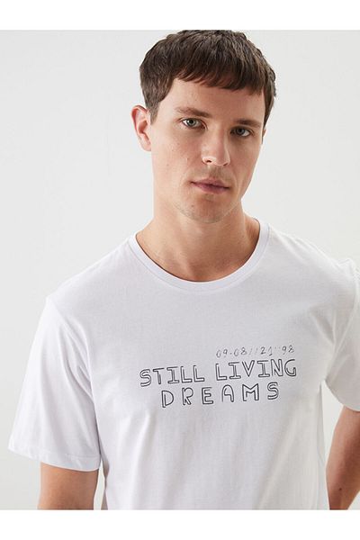 LC Waikiki Tricou pentru bărbați din bumbac pieptănat imprimat cu mânecă scurtă, sezon nou - S5KR62Z8