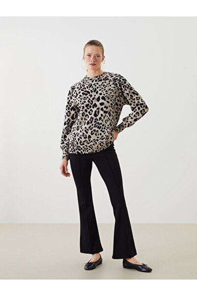 LC Waikiki Black Elastic Waist Flared Women's Trousers
