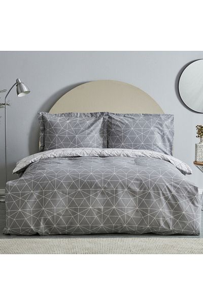 Karaca Home Colby Doppelbettbezug Set, 100% Baumwolle, Grau