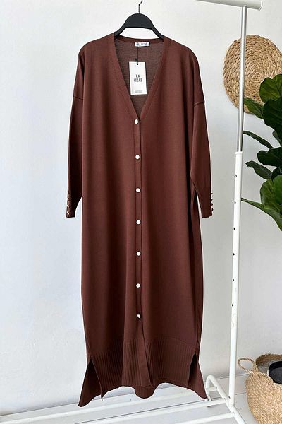 Ka Hijab Cardigan mercerizat cu nasturi marime maxi - maro
