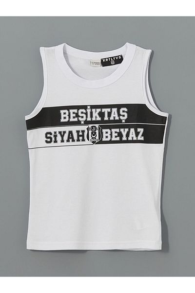 LC Waikiki Νέα σεζόν Crew Neck Besiktas Printed Boy's Singlet and Sea Sort - S5L053Z4