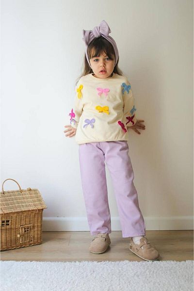 RAPAPA Girls' Blouse & Jeans Jean Bottom Top Set - J-570