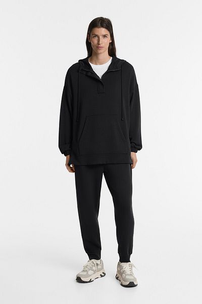 Oysho Soft Texture Zippered Oversize Modal Sweatshirt
