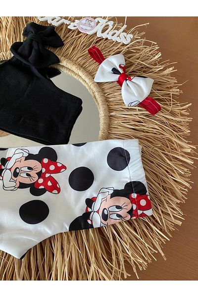 EBRU ÖZÖRGÜCÜ Girl's Crop Top - Flared Trousers - Bandana Set