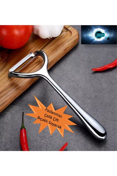 TARIK HOME Luxury Stainless Steel Silver Color Double Blade Fruit and Vegetable Peeler