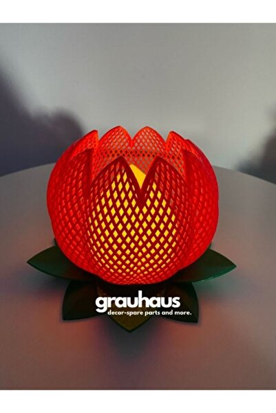 GRAUHAUS Lotus Çiçeği Balkon Dekoru Mum Balkon Aydınlatması Salon Aydınlatmas...