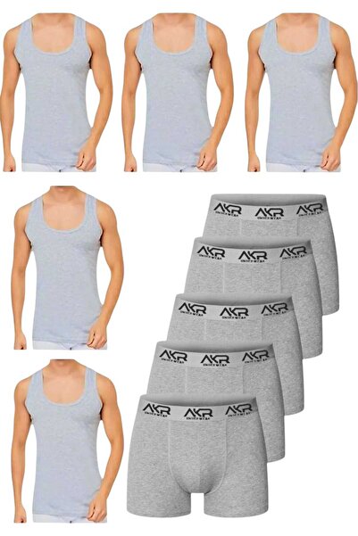 Akpınar Çamaşırları Men's 10 Piece Athlete and Boxer Set Economic Package Athlete and Boxer Set 5 Athlete 5 Boxers