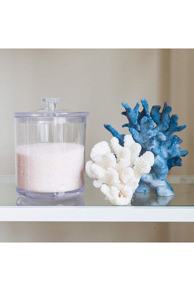 Youngever Bathroom Organizer With Lid, Plastic, Transparent, 900 Ml, 12 X 16 Cm