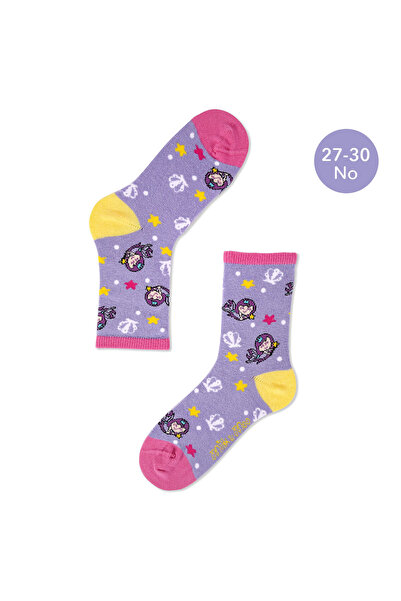 Milk & Moo Milk&Moo Little Mermaid 5-Pack Kids Socks, Size 27-30, Playful Design