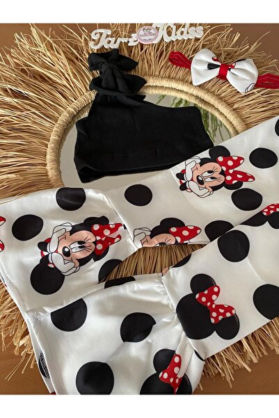 EBRU ÖZÖRGÜCÜ Girl's Crop Top - Flared Trousers - Bandana Set