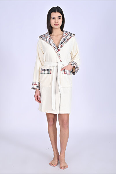 Nuşa Комір у клітинку Бамбуковий бавовняний халат