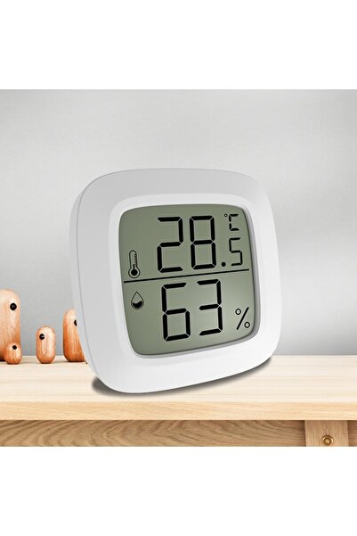 Choice مقياس حرارة رقمي صغير بشاشة LCD G775 أبيض اللون، مقياس درجة حرارة الغرفة الداخلية والرطوبة