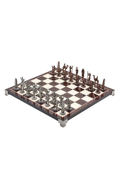 Cooper Chess 30cm Walnut Patterned Bronze Ancient Egyptian Cleopatra Nefertiti Figured Chess Set Decorative Gift