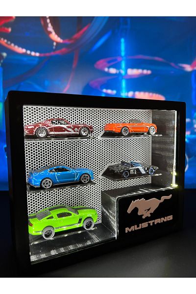Figure Mood 1/64 Scale 5 Vehicles Capacity Display Box Diorama with Logo with Lights (Vehicles Not Included)
