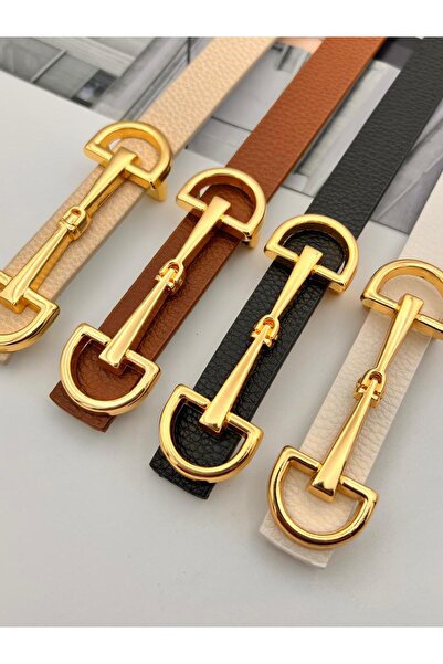 Tina Set of 4 Gold Buckle Women's Belt Trouser Belt Dress Belt Shirt Belt Coat Belt