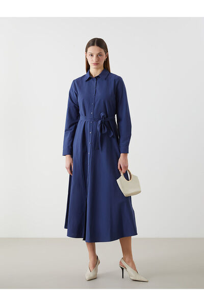 LC Waikiki Trendlucky Poplin Women's Shirt Dress with Difference in Color
