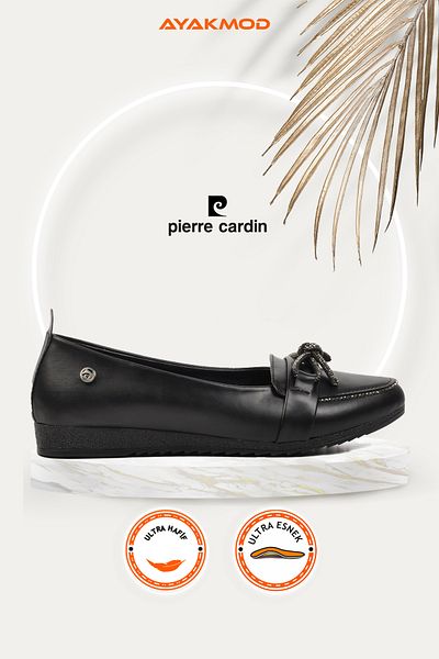 Pierre Cardin PC-53018 حذاء باليه نسائي مرن خفيف الوزن باللون الأسود