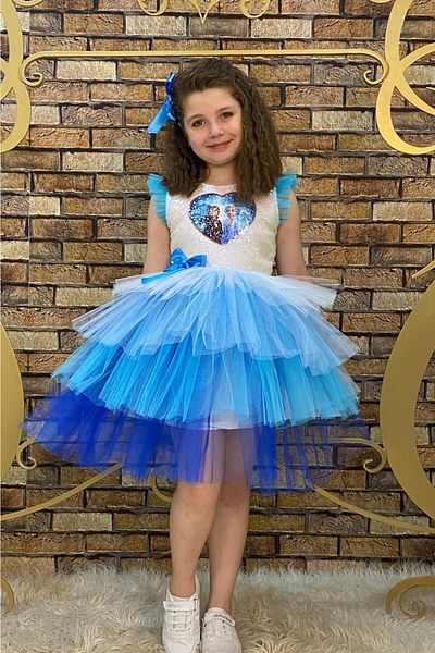 ABİYEKİDS Costum rochie de seara Elsa din tul cu paiete Katkat