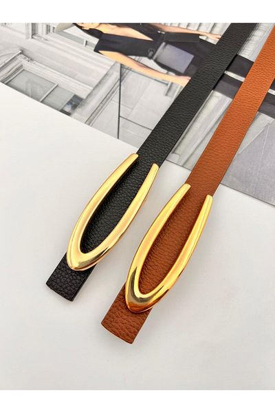 MODAM HİFA 2 τμχ Gold V Buckle Γυναικεία ζώνη παντελονιού Ζώνη φόρεμα Ζώνη πουκάμισο Ζώνη παλτό Ζώνη λεπτή ζώνη