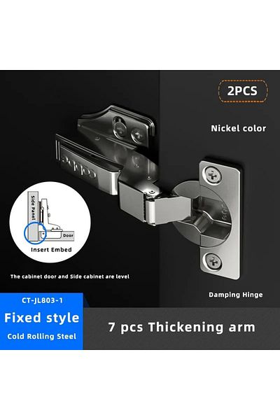 Choice 803-1 Insert Embed 2pc Cold Rail Steel Two-stage Damping Door Hydraulic Hinges Cabinet Door Hinge Da