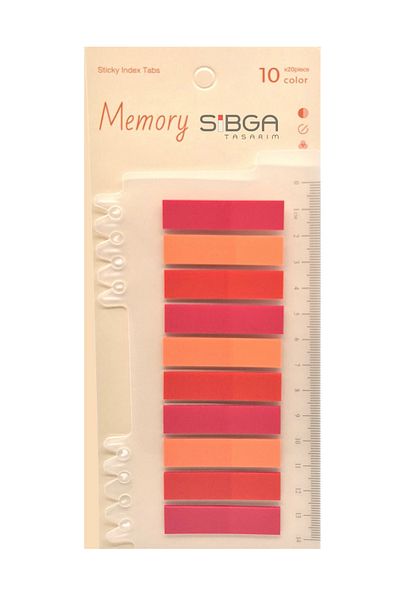 sibga tasarım Transparent Colored Post-It Note Paper - 200 Sheets Bookmark Sticker