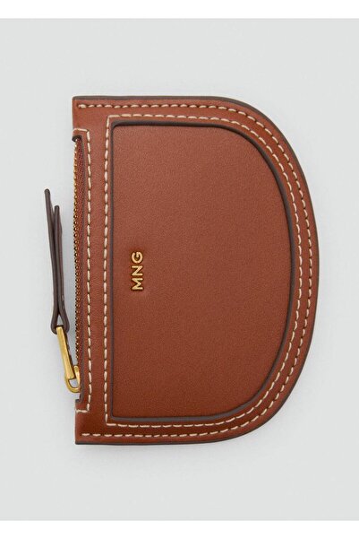 MANGO Woman Deri görünümlü mini oval kartlık