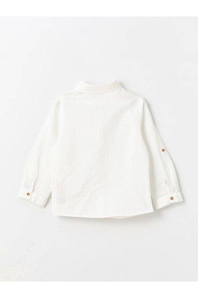 LC Waikiki Lcw Kids Ecru Long Sleeve Basic Baby Boy Shirt
