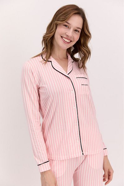 Pierre Cardin Women's Cotton Home Wear Pajamas Set - Front Buttoned - L1.Pc.004.112.K15