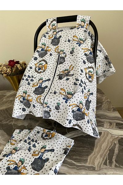 Yusra The Little Prince Patterned Stroller Blanket, Flannel Fabric, 100% Cotton
