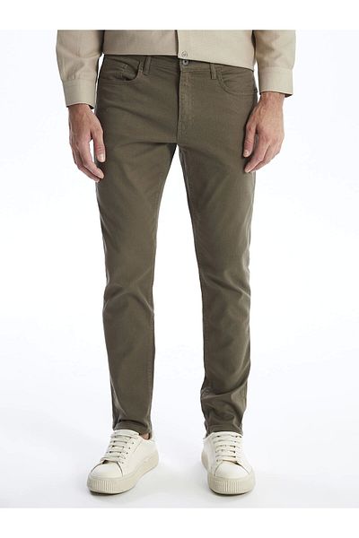 LC Waikiki Ανδρικό παντελόνι Chino LCWAIKIKI Basic ΚΑΦΕ Slim Fit