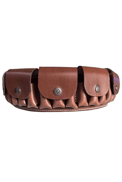 Aresoutdoors Deri Avcı Bel Fişekliği Tam Kapalı Kapaklı 30Lu Deri Fişeklik An...