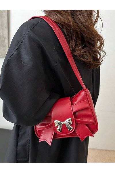 Clariss Red (Small Size) Pinterest Bag with Bow New Season