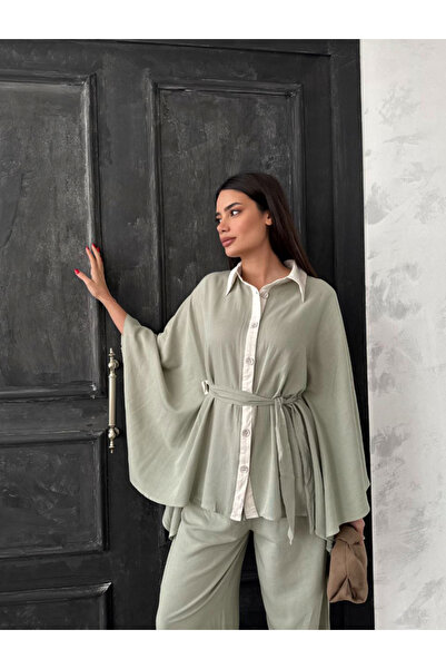 Rose ikili takım panço