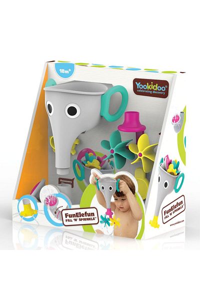Yookidoo Yookidoo toy, elephant trunk with shower head for bath, gray, 18 months +