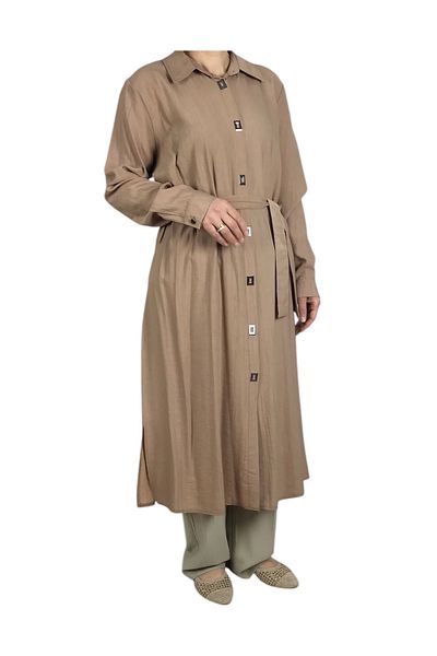ECE GİYİM Women's Tunic with Front Belt and Belt