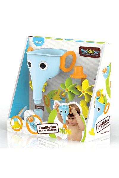 Yookidoo Yookidoo elephant trunk toy with shower head for bath, blue, 18 months +