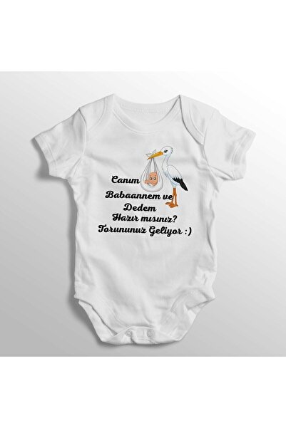 Dear Grandma and Grandpa, Are you ready? Your grandson is coming. Printed Baby Bodysuit